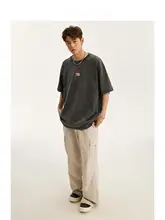 ヴィンテージ風の水洗い加工が施された半袖Tシャツ【カジュアル・男物・夏用】