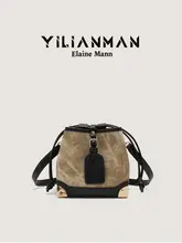 油絵デザインのレトロバケツバッグ【ショルダー・斜め掛け・個性的な高級感】