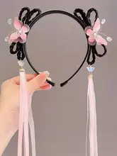 子供用漢服ヘアアクセサリー【国風・蝶の流れる房・おしゃれな髪飾り】