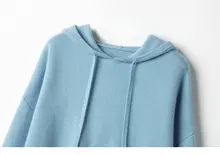 特別な日本製メラードニットフード付きカシミアセーター【厚手・女性用】