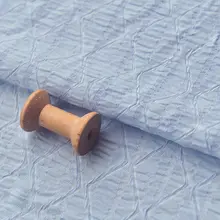 紫と青のダイヤモンド模様の泡状皺加工ポリエステル生地【田園風・清新】