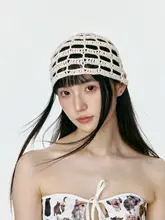 手編みメッシュハット【夏用・薄手・女性用・トレンディ】