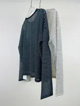 CHIC リネンライセール軽量ストライプ長袖Tシャツ【快適透湿・ラグランスリーブ・レディース】