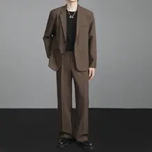 秋冬用 スリムフィット メンズジャケット【カジュアルスタイル・ダブルボタン・パンツ付き】（セットアップ対応）