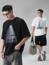 プリントラウンドネックTシャツ【夏用・男性・フィット】