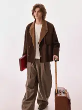シンプルで上質なデザイン！メンズショートウールコート【ダブルフェイス・スーツカラー】
