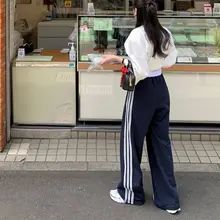 フレンチスタイルのレトロなサイドレースデザインのパンツ【ウエストゴム・ドローストリング付き】