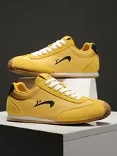 冬用 メンズカジュアルスニーカー【レトロデザイン・イエロー・アグランスタイル】