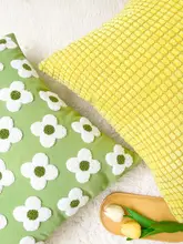 かわいい花柄クッション【コットンリネン・ソファ用・枕付き】