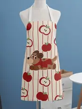 可愛いドット柄のペットデザインエプロン【男女兼用・防水・夏用】（セットアップ対応）