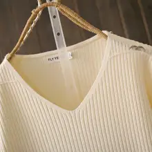秋冬用 大きいサイズVネックニットトップス【長袖・プラスサイズ・トレンド】
