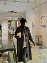 PP LAND ウール混 Vネックロングコート【ゆったりサイズ・冬用・カジュアル】