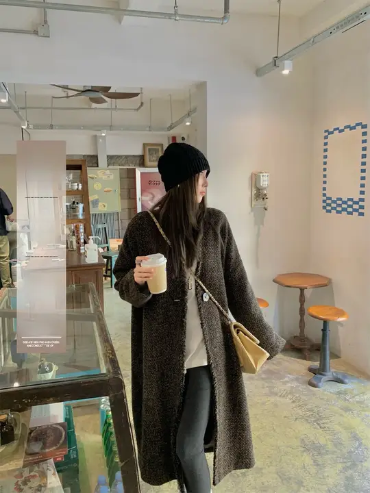 PP LAND ウール混 Vネックロングコート【ゆったりサイズ・冬用・カジュアル】