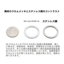 ステンレス製キーチェーン【真鍮リング・クロムメッキ・DIYアクセサリー用】