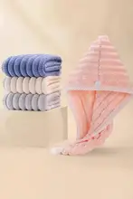 波浪模様の乾燥用ヘアタオル【極上の柔らかさ・吸水力抜群・コーラルフリース製】