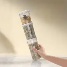 透明プラスチック食品保存容器【密封タイプ・穀物用・キッチン収納】
