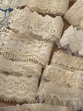 ポリエステル刺繍 白地金箔水溶花辺素材【DIYハンドメイド用・服飾レース】