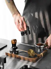 MHW 胡桃木製 コーヒー用プレスボード【収納板・粉圧縮器・お手入れ簡単】