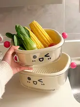 二層ドーパミンフルーツと野菜のシンク ザル
