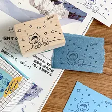 木製印章【メープル材・花柄デザイン・レトロスタイル・オリジナル】