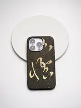 スマホケース 本革 ソ  フトケース 草書 花押 書道 悟空 キャラクター シンプル 個性的 ユニーク iPhone Android 対応 カップル ギフト 「LM」
