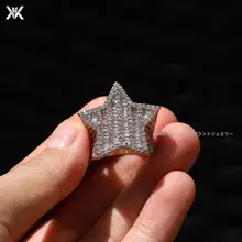 個性的な五角星デザインの男性用リング【ダイヤモンド装飾・煌めく仕上げ・ハイエンド】