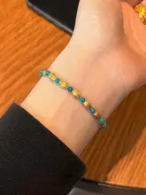 新中式風のターコイズビーズブレスレット【軽やかで上品なデザイン・シンプルな高級感】