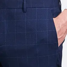 ビジネスウールパンツ【秋用・チェック柄・フォーマルスタイル】（セットアップ対応）