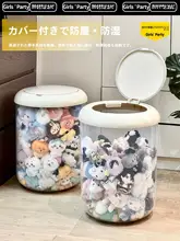 ぬいぐるみ収納バケツ クリア 蓋付 き 大容量 家庭用 インテリア 整理ケース