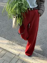 レディース 高ウエスト ワイドレッグデニムパンツ【ヴィンテージ感・ストレート・フィット】
