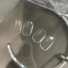 短い丸型ネイルチップ【ネイルアート用・白鹅绒】（セットアップ対応）