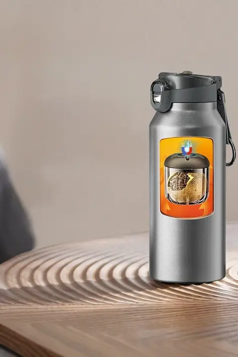 大容量 マグネット蓋付きティーカップ【茶水分離・保温・携帯用】