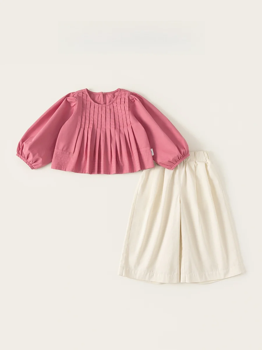 20度服装子供：春季女児用カジュアルシャツとワイドパンツセットの実用性解析