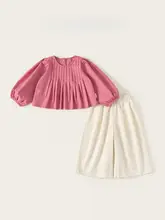 春季用 シンプルでおしゃれな女児用カジュアルシャツ【短丈・ゆったり・ワイドパンツ・上下セットアップ対応】
