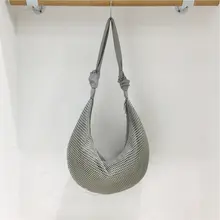潮流デザインの片側ショルダーバッグ【結び紐・メッシュ素材】