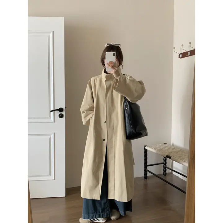 XinmonLee 高級感のあるエレガントなスタンドカラーコート【秋冬用・女性用】