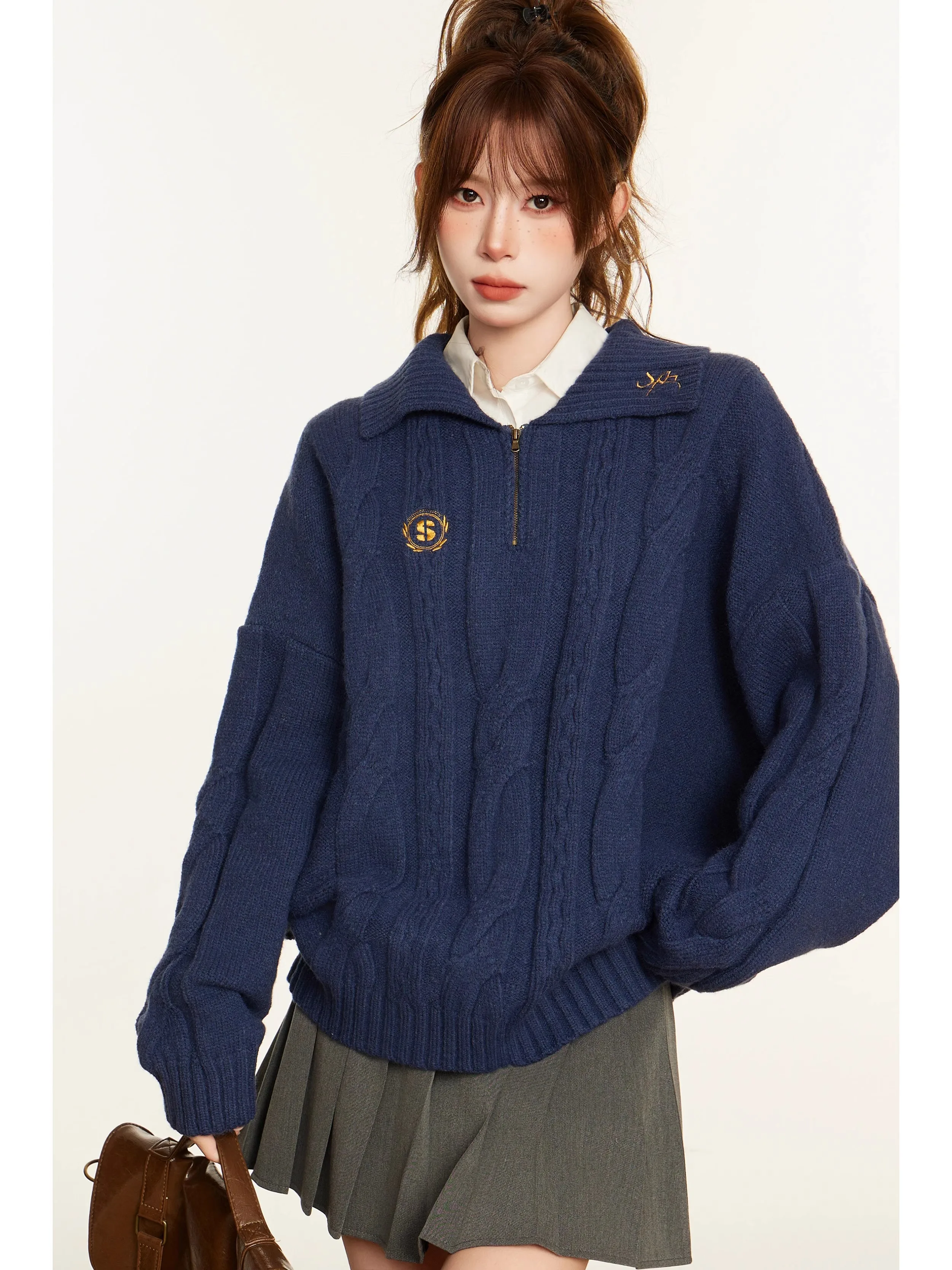 needles モヘアカーディガン 別注：深い青のリブ襟ケーブル編みフード付きニットセーターの実用性と選定基準