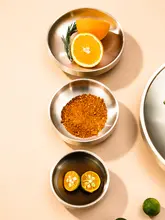 304不動ステンレス製 韓国風調味料ディッシュ【冷菜皿・金色・小鉢】