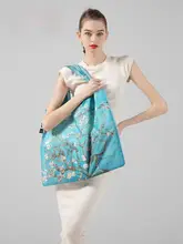 ファン・ゴッホデザインのエコバッグ【おしゃれなショッピングバッグ・杏の花柄】