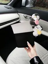 かわいいペンギンデザインの車用ゴミ箱【防水・ドア掛け収納】