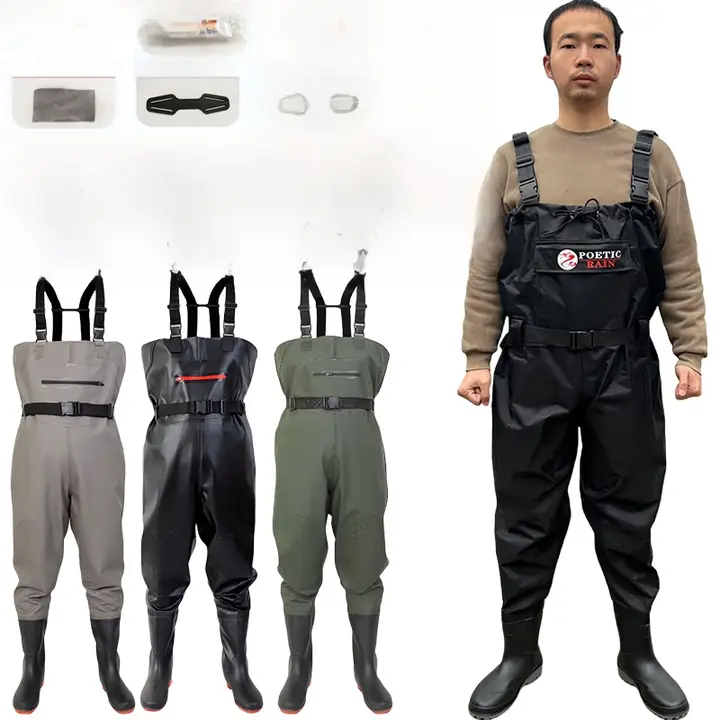 耐久性のある厚手防水フィッシングパンツ【男女兼用・ハーフタイプ・撥水加工】（セットアップ対応）