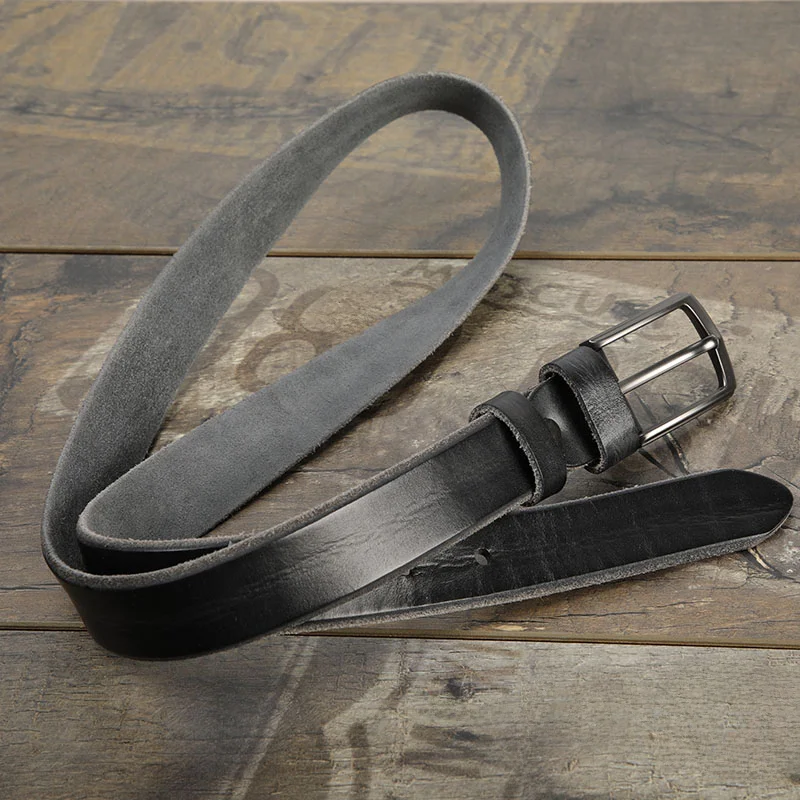 レトロなバックル付き 本革 カジュアル女性用ベルト【ソフトレザー・デニムパンツに最適】