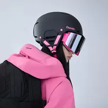N&N 女性用スノーボードヘルメット【カーボンファイバー・衝撃吸収機能付き・成人用】