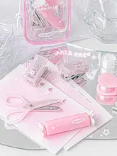 RosyPosy ミニ文具ツールセット【学用品・ホッチキス・パンチ・スタイリッシュデザイン】