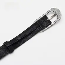 夏季向けシンプルな牛革製マット仕上げベルト【金属バックル】
