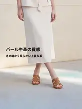 牛皮製の高ヒールサンダル【粗いヒール・フレンチスタイル・高級感】