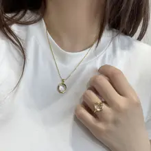 高冰ガラス素材 天然水沫玉リング【シンプルデザイン・卵面・国風ジュエリー】