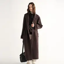 ヴィンテージ風 ラウンドカラーコート【ダブルブレスト・シンプルデザイン・ポケット付き】