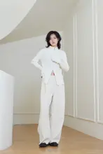 SUNYVONNE 厚手コーデュロイ高腰ワイドパンツ【ダークデザイン】