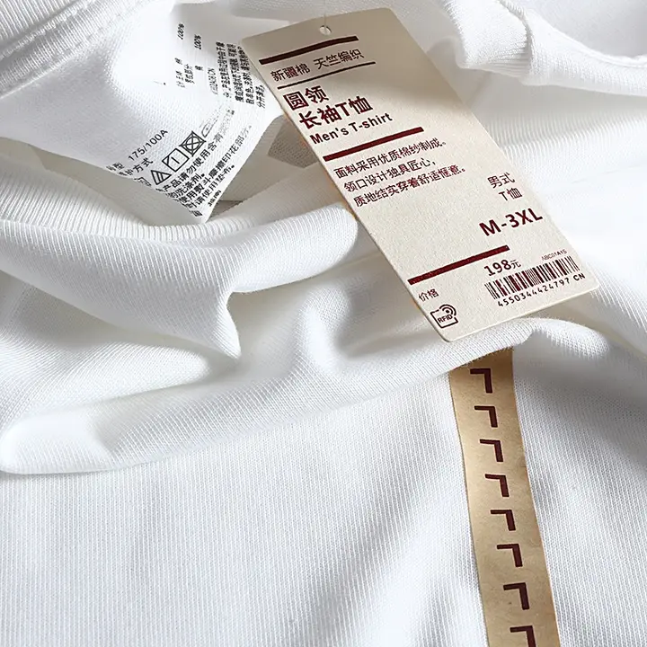 高級コットン使用のメンズ長袖丸首Tシャツ【極上の柔らかさ・シンプルデザイン】